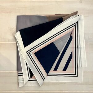 H&M Geometric Patterned Silk Neck or Bag Scarf